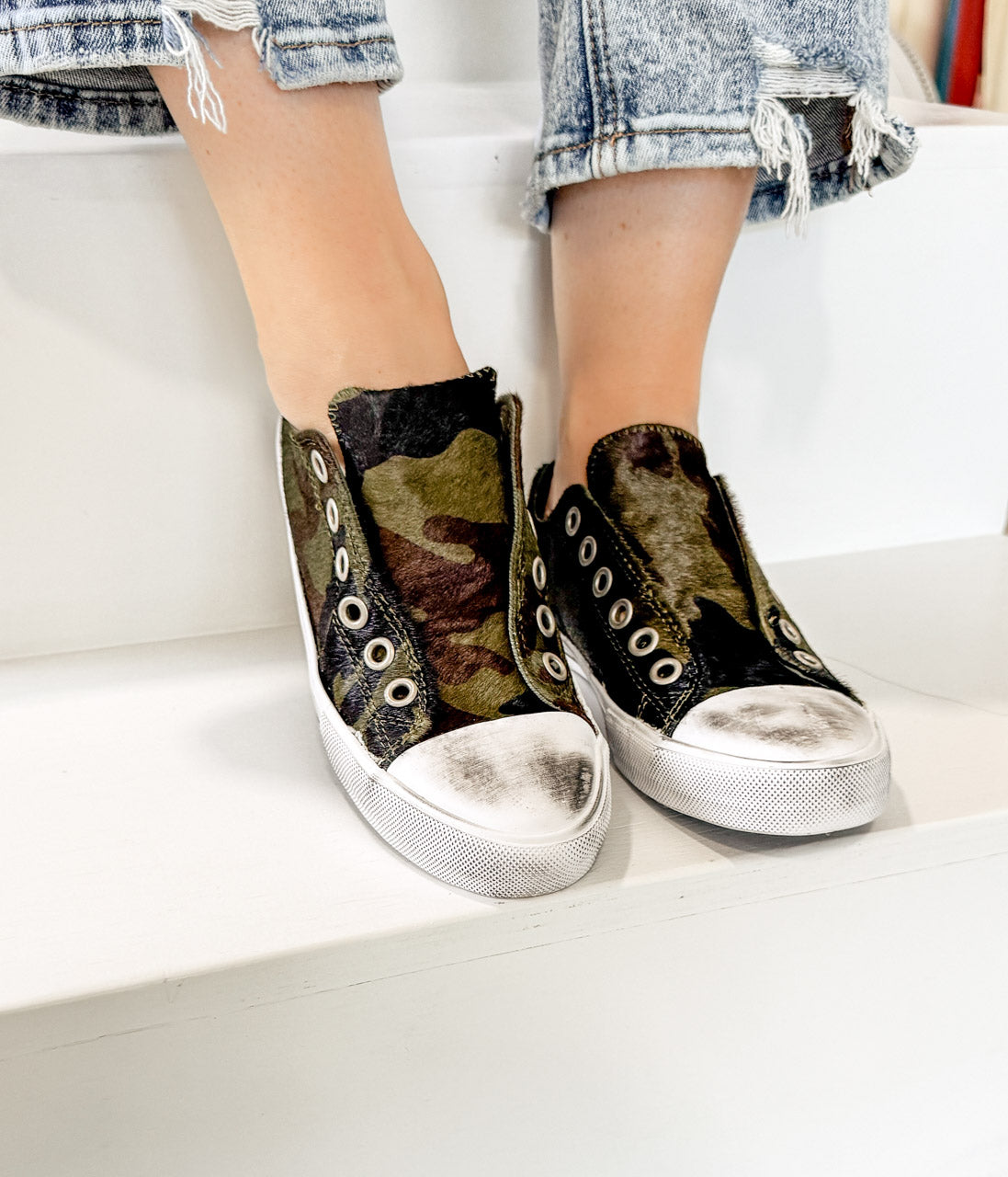 Shalomar Camo Sneaker With Genuine Cowhide Comfort Fit Naughty Monkey